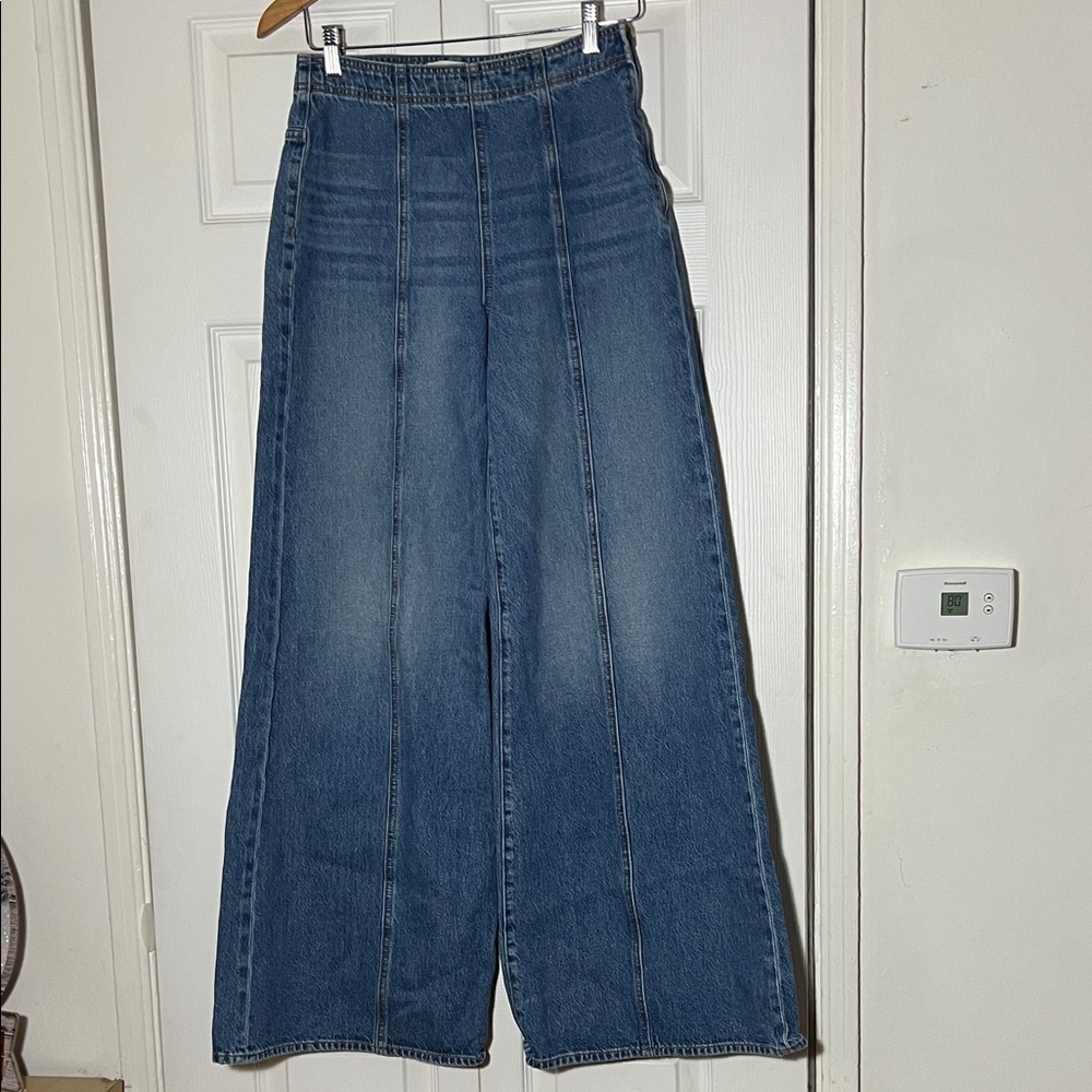 Ulla Johnson Blue High-Rise Wide-Leg Jeans - Picture 2 of 10